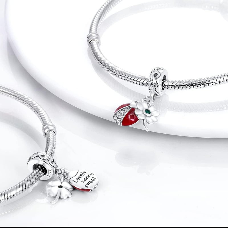 MULA 925 Sterling Silver Charms for Bracelets and Necklaces Lipstick and Bag Dangle Pendants Tower Camera Beads Jewelry Charms for Women - Image 3